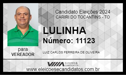 Candidato LULINHA 2024 - CARIRI DO TOCANTINS - Eleições