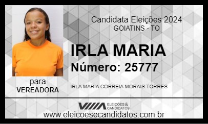 Candidato IRLA MARIA 2024 - GOIATINS - Eleições