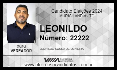 Candidato LEONILDO 2024 - MURICILÂNDIA - Eleições