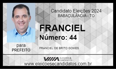 Candidato FRANCIEL 2024 - BABAÇULÂNDIA - Eleições