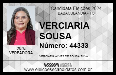 Candidato VERCIARIA SOUSA 2024 - BABAÇULÂNDIA - Eleições