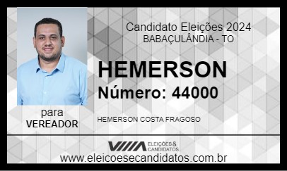 Candidato HEMERSON 2024 - BABAÇULÂNDIA - Eleições