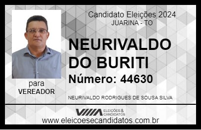 Candidato NEURIVALDO DO BURITI 2024 - JUARINA - Eleições