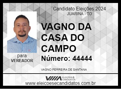 Candidato VAGNO DA CASA DO CAMPO 2024 - JUARINA - Eleições