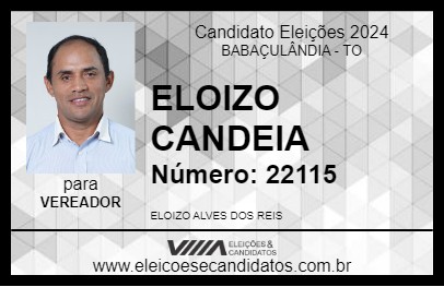 Candidato ELOIZO CANDEIA 2024 - BABAÇULÂNDIA - Eleições