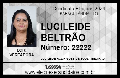 Candidato LUCILEIDE BELTRÃO 2024 - BABAÇULÂNDIA - Eleições