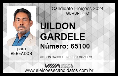 Candidato UILDON GARDELE 2024 - GURUPI - Eleições