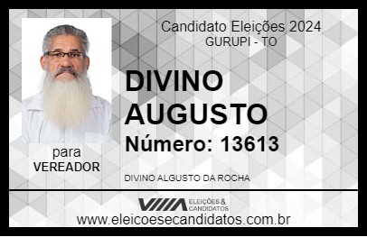 Candidato DIVINO AUGUSTO 2024 - GURUPI - Eleições