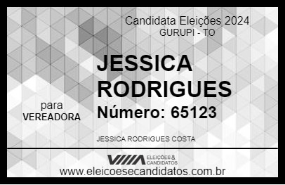 Candidato JESSICA RODRIGUES 2024 - GURUPI - Eleições