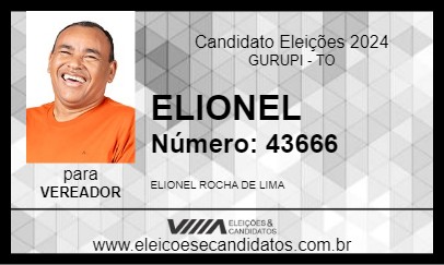 Candidato ELIONEL 2024 - GURUPI - Eleições