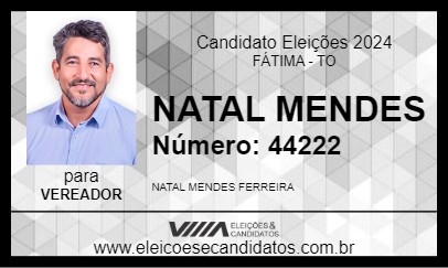 Candidato NATAL MENDES 2024 - FÁTIMA - Eleições