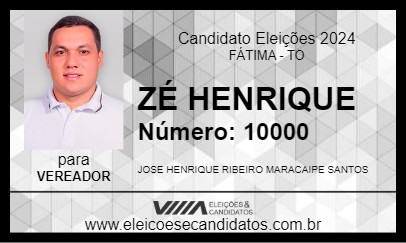 Candidato ZÉ HENRIQUE 2024 - FÁTIMA - Eleições