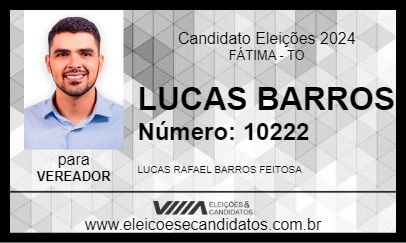 Candidato LUCAS BARROS 2024 - FÁTIMA - Eleições