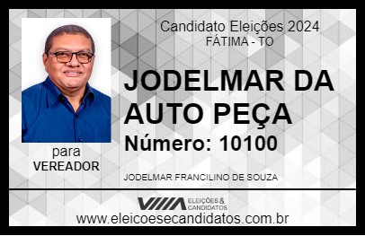 Candidato JODELMAR DA AUTO PEÇA 2024 - FÁTIMA - Eleições