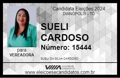 Candidato SUELI CARDOSO 2024 - DIANÓPOLIS - Eleições