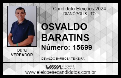 Candidato OSVALDO BARATINS 2024 - DIANÓPOLIS - Eleições