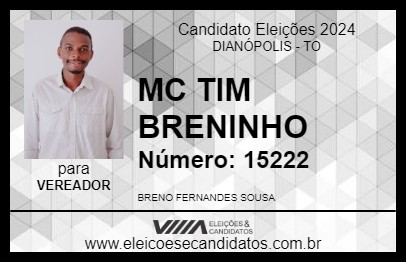 Candidato MC TIM BRENINHO 2024 - DIANÓPOLIS - Eleições