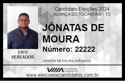 Candidato JÔNATAS DE MOURA 2024 - ALIANÇA DO TOCANTINS - Eleições