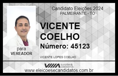 Candidato VICENTE COELHO 2024 - PALMEIRANTE - Eleições