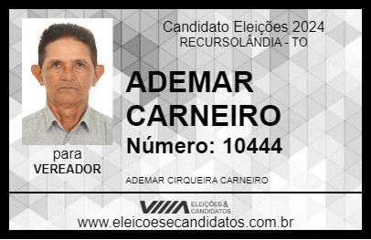 Candidato ADEMAR CARNEIRO 2024 - RECURSOLÂNDIA - Eleições