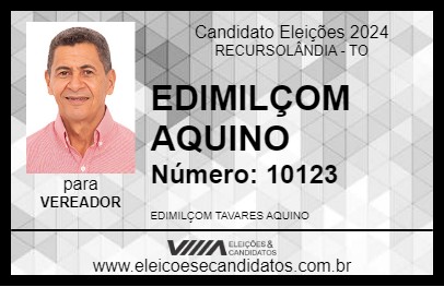 Candidato EDIMILÇOM AQUINO 2024 - RECURSOLÂNDIA - Eleições