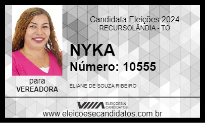 Candidato NYKA 2024 - RECURSOLÂNDIA - Eleições