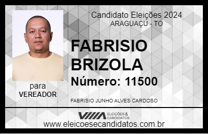 Candidato FABRISIO BRIZOLA 2024 - ARAGUAÇU - Eleições