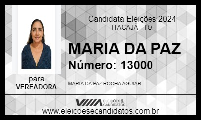 Candidato MARIA DA PAZ 2024 - ITACAJÁ - Eleições