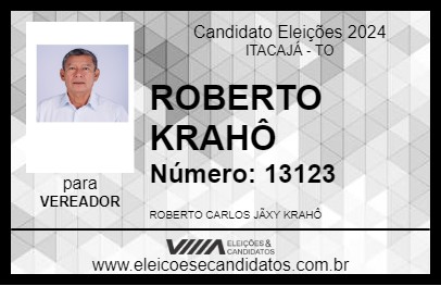 Candidato ROBERTO CARLOS KRAHÔ 2024 - ITACAJÁ - Eleições