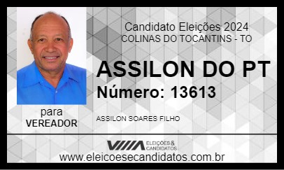 Candidato ASSILON DO PT 2024 - COLINAS DO TOCANTINS - Eleições