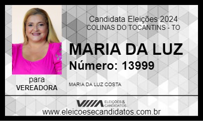 Candidato MARIA DA LUZ 2024 - COLINAS DO TOCANTINS - Eleições