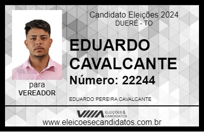 Candidato EDUARDO CAVALCANTE 2024 - DUERÉ - Eleições