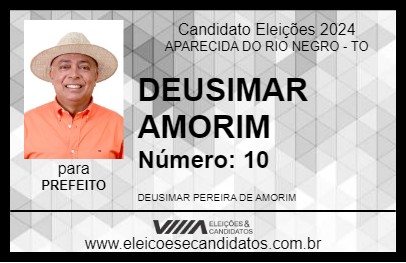 Candidato DEUSIMAR AMORIM 2024 - APARECIDA DO RIO NEGRO - Eleições