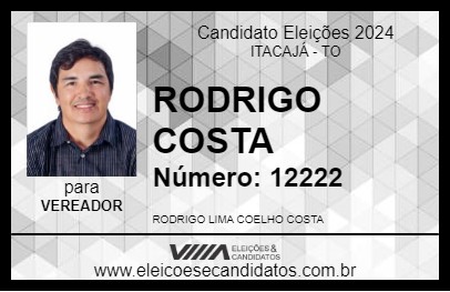 Candidato RODRIGO COSTA 2024 - ITACAJÁ - Eleições