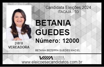 Candidato BETANIA GUEDES 2024 - ITACAJÁ - Eleições