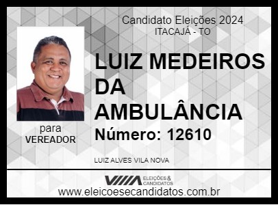 Candidato LUIZ MEDEIROS DA AMBULÂNCIA 2024 - ITACAJÁ - Eleições