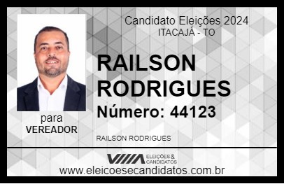 Candidato RAILSON RODRIGUES 2024 - ITACAJÁ - Eleições