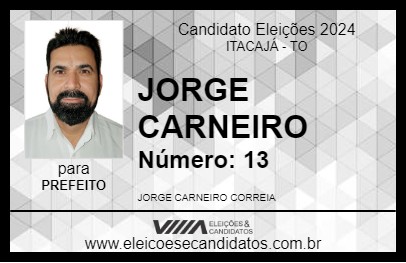 Candidato JORGE CARNEIRO 2024 - ITACAJÁ - Eleições