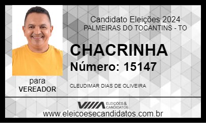 Candidato CHACRINHA 2024 - PALMEIRAS DO TOCANTINS - Eleições