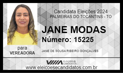 Candidato JANE MODAS 2024 - PALMEIRAS DO TOCANTINS - Eleições