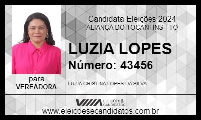 Candidato LUZIA LOPES 2024 - ALIANÇA DO TOCANTINS - Eleições