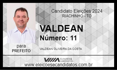 Candidato VALDEAN 2024 - RIACHINHO - Eleições