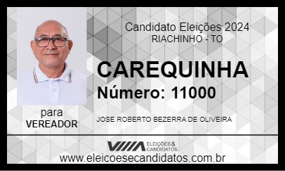 Candidato CAREQUINHA 2024 - RIACHINHO - Eleições