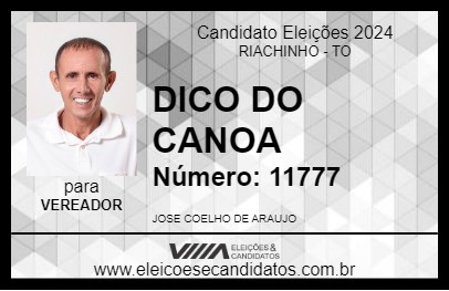 Candidato DICO DO CANOA 2024 - RIACHINHO - Eleições