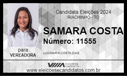 Candidato SAMARA COSTA 2024 - RIACHINHO - Eleições