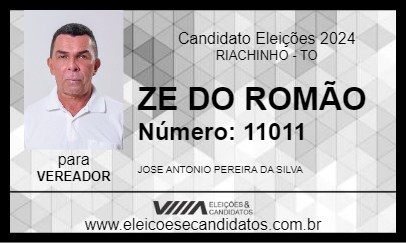 Candidato ZE DO ROMÃO 2024 - RIACHINHO - Eleições