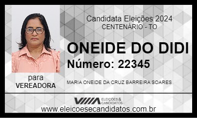 Candidato ONEIDE DO DIDI 2024 - CENTENÁRIO - Eleições