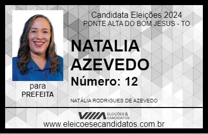 Candidato NATALIA AZEVEDO 2024 - PONTE ALTA DO BOM JESUS - Eleições