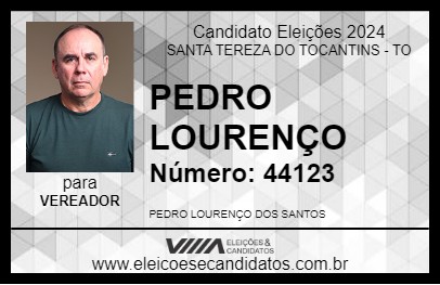 Candidato PEDRO LOURENÇO 2024 - SANTA TEREZA DO TOCANTINS - Eleições