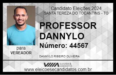 Candidato PROFESSOR DANNYLO 2024 - SANTA TEREZA DO TOCANTINS - Eleições